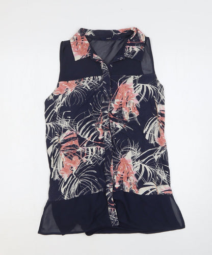 NEXT Womens Multicoloured Viscose Basic Tank Size 10 V-Neck