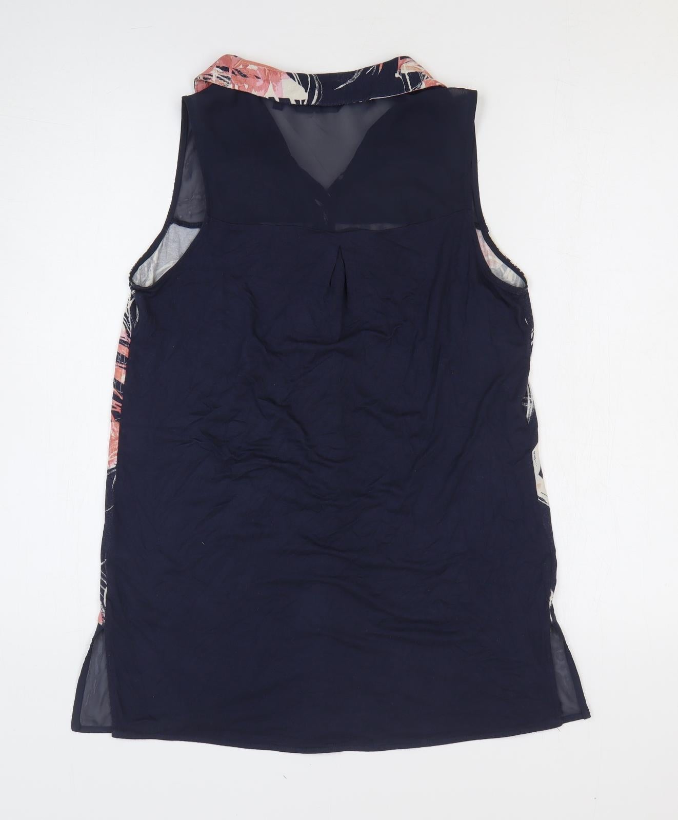 NEXT Womens Multicoloured Viscose Basic Tank Size 10 V-Neck