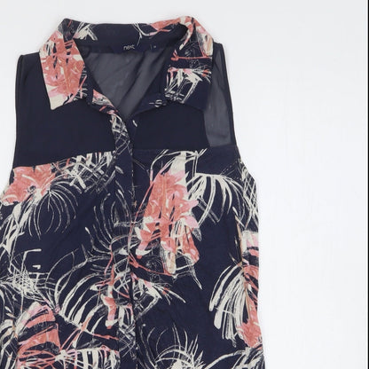 NEXT Womens Multicoloured Viscose Basic Tank Size 10 V-Neck