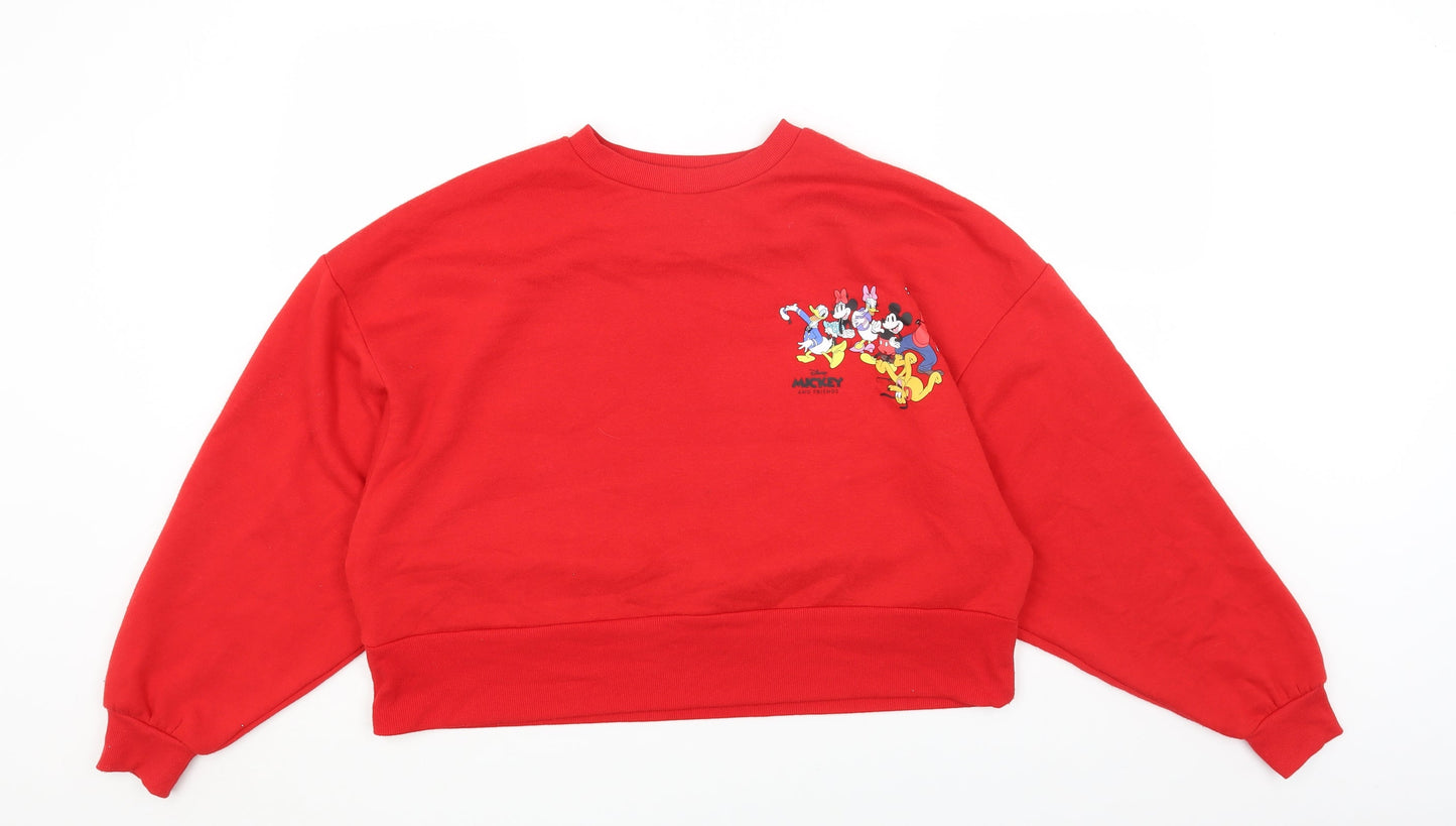 Primark Womens Red Polyester Pullover Sweatshirt Size XS Pullover - Mickey Mouse