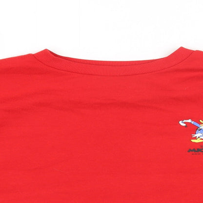 Primark Womens Red Polyester Pullover Sweatshirt Size XS Pullover - Mickey Mouse