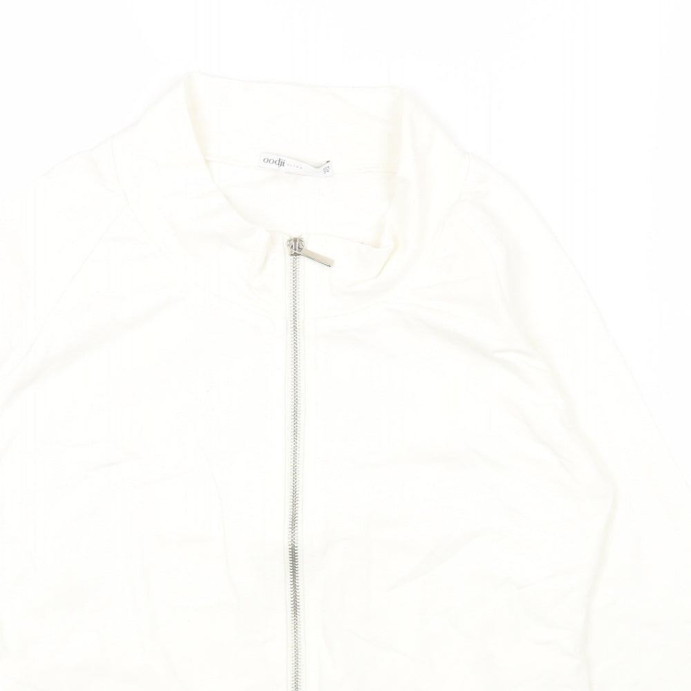 OODJI Womens White Jacket Size 6 Zip