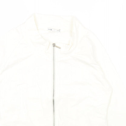OODJI Womens White Jacket Size 6 Zip