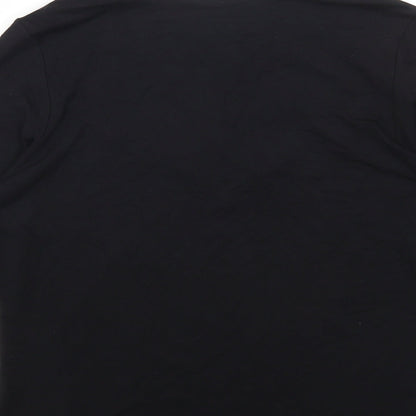 SIROCCO Womens Black Cotton Basic Blouse Size L V-Neck