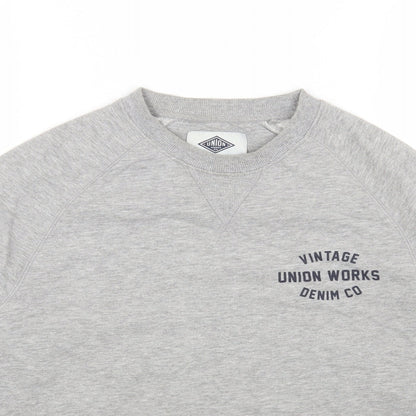 Union Womens Grey Cotton Pullover Sweatshirt Size S Pullover