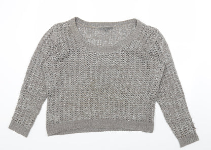 NEXT Womens Grey Scoop Neck Acrylic Pullover Jumper Size XL