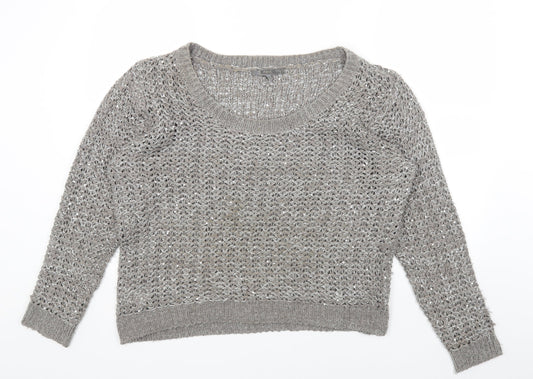 NEXT Womens Grey Scoop Neck Acrylic Pullover Jumper Size XL