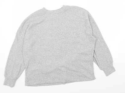 F&F Womens Grey Round Neck Viscose Pullover Jumper Size 14