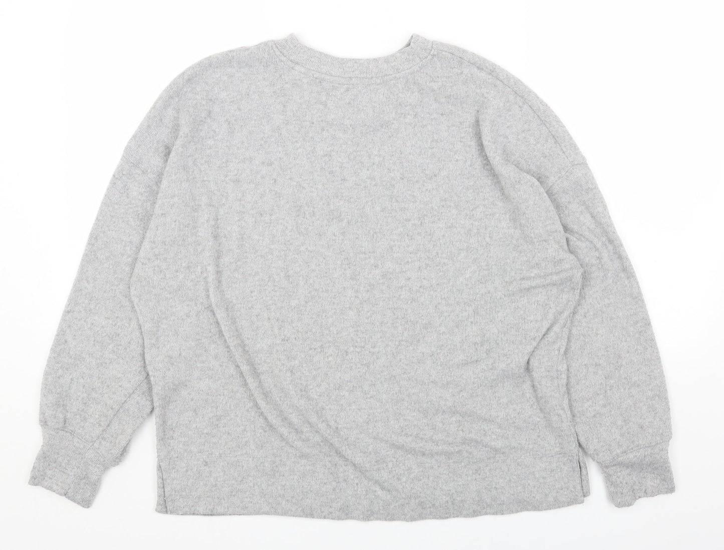 F&F Womens Grey Round Neck Viscose Pullover Jumper Size 14