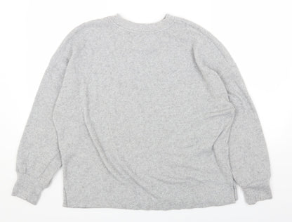 F&F Womens Grey Round Neck Viscose Pullover Jumper Size 14