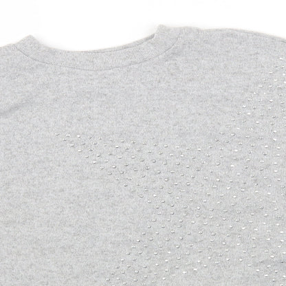 F&F Womens Grey Round Neck Viscose Pullover Jumper Size 14