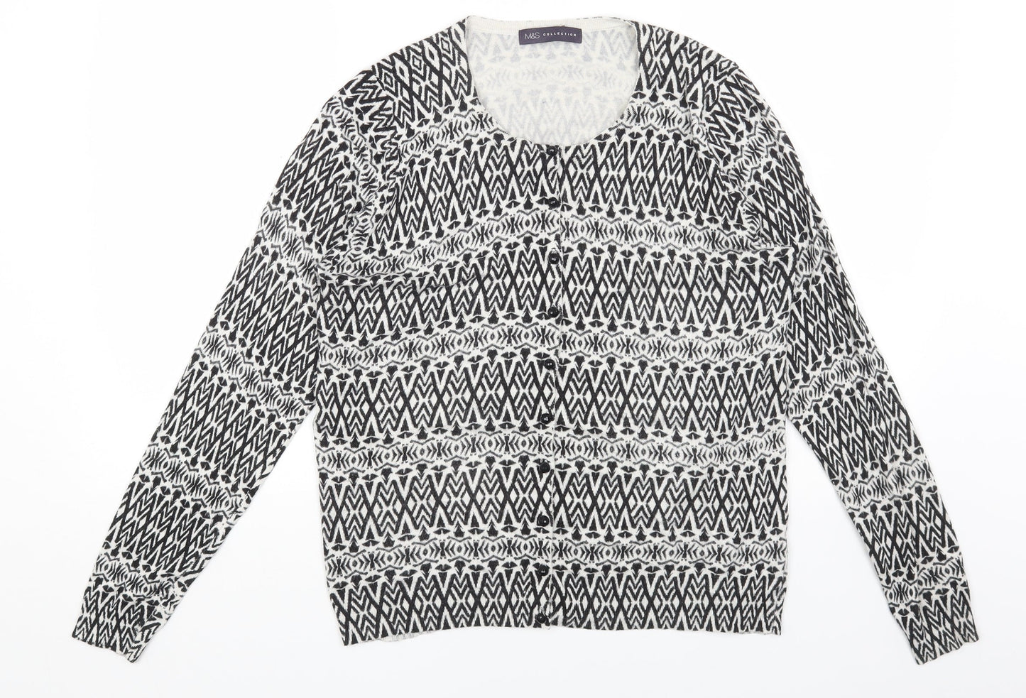 Womens UK Size L Marks and Spencer White Cardigan Jumper