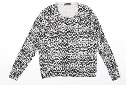 Womens UK Size L Marks and Spencer White Cardigan Jumper