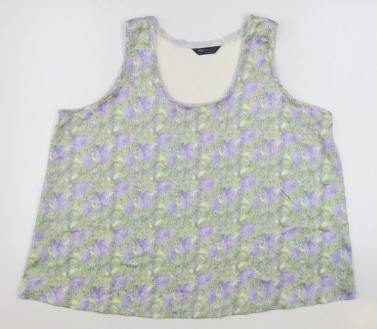 Womens UK Size 20 Marks and Spencer Multicoloured Basic Tank