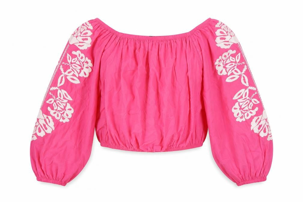 Womens UK Size 18 Marks and Spencer Pink Cropped Blouse