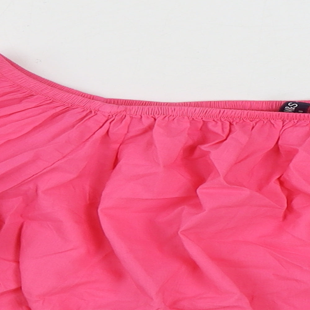 Womens UK Size 18 Marks and Spencer Pink Cropped Blouse
