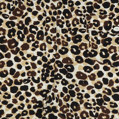 Marks and Spencer Womens Brown Geometric 100% Polyester Boyfriend Shorts Size 24 Regular Pull On