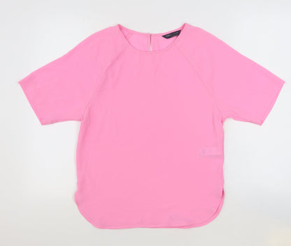 Womens UK Size 6 Marks and Spencer Pink Basic Blouse