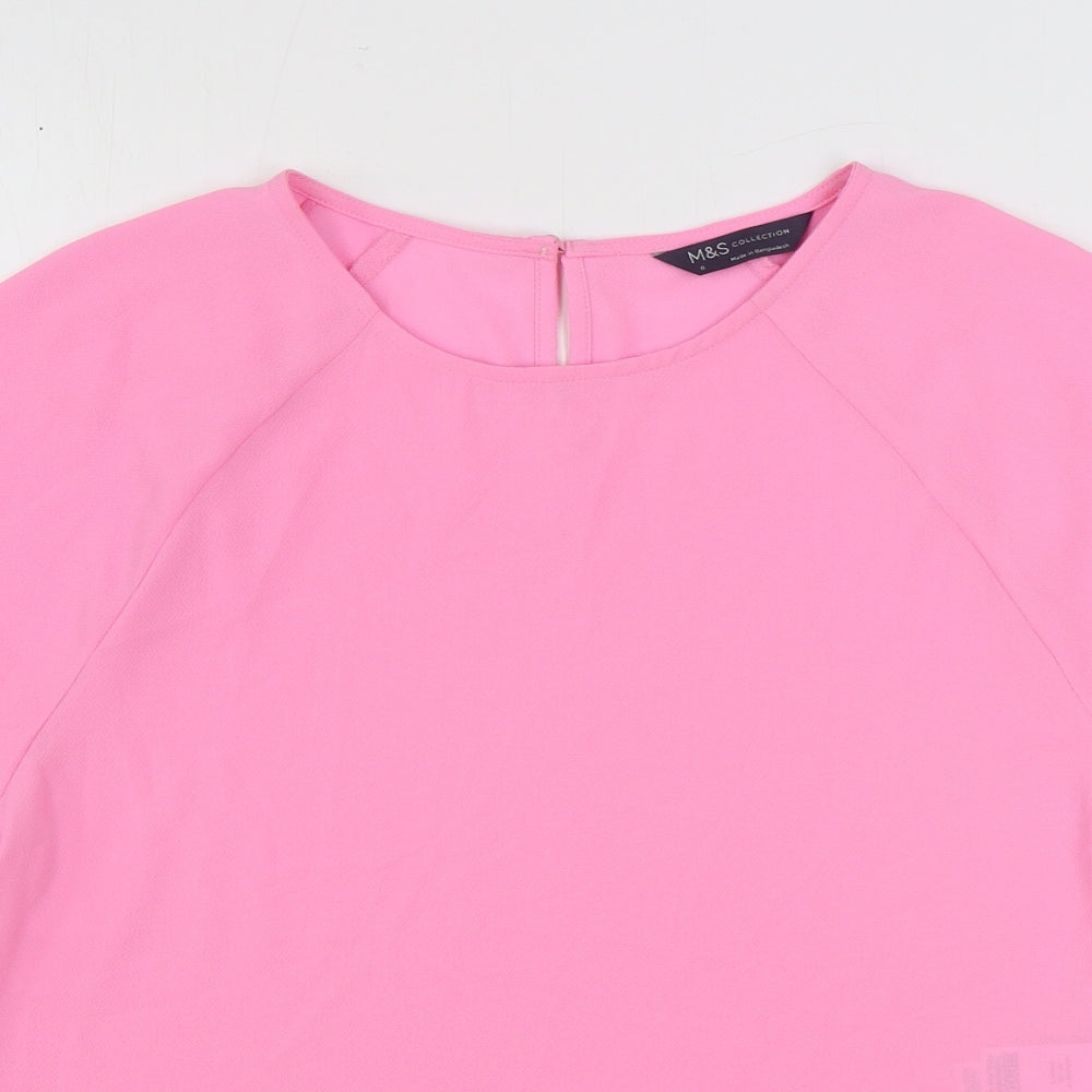 Womens UK Size 6 Marks and Spencer Pink Basic Blouse