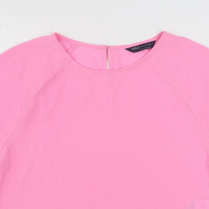 Womens UK Size 6 Marks and Spencer Pink Basic Blouse