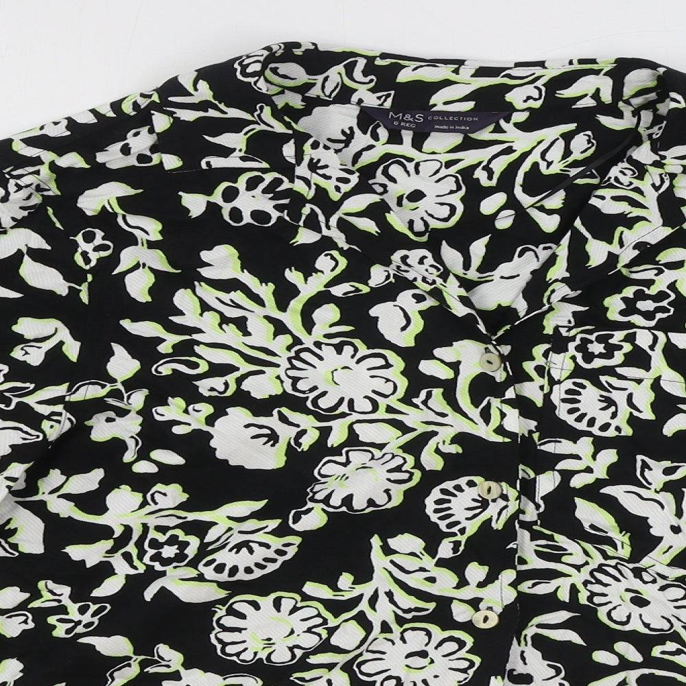 Womens UK Size 6 Marks and Spencer Black Basic Button-Up