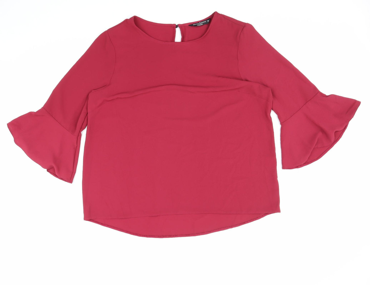 Womens UK Size 18 Marina Kaneva Red Basic Blouse