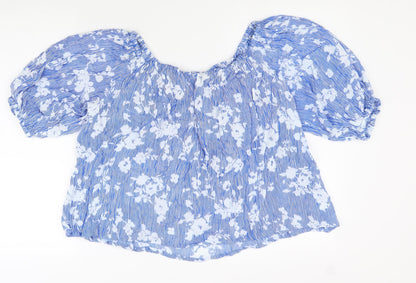 Womens UK Size L PEBBLE BAY Blue Basic Blouse