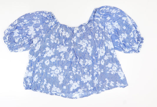Womens UK Size L PEBBLE BAY Blue Basic Blouse