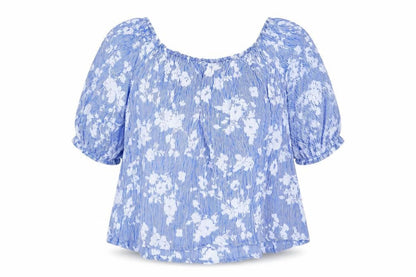 Womens UK Size L PEBBLE BAY Blue Basic Blouse