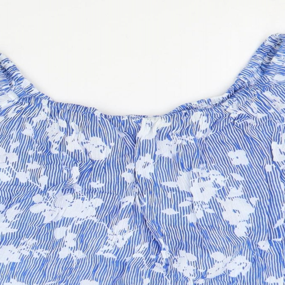 Womens UK Size L PEBBLE BAY Blue Basic Blouse