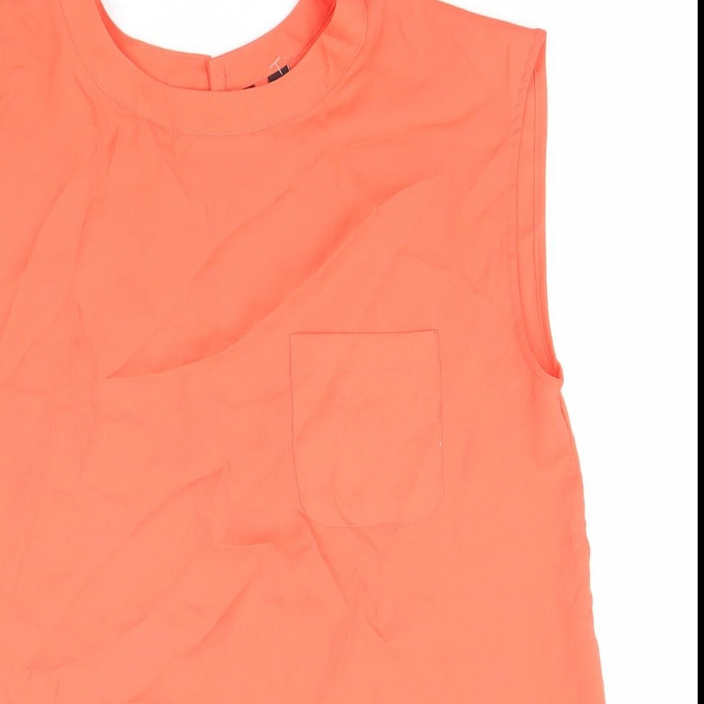 Womens UK Size XS Mango Orange Basic Blouse