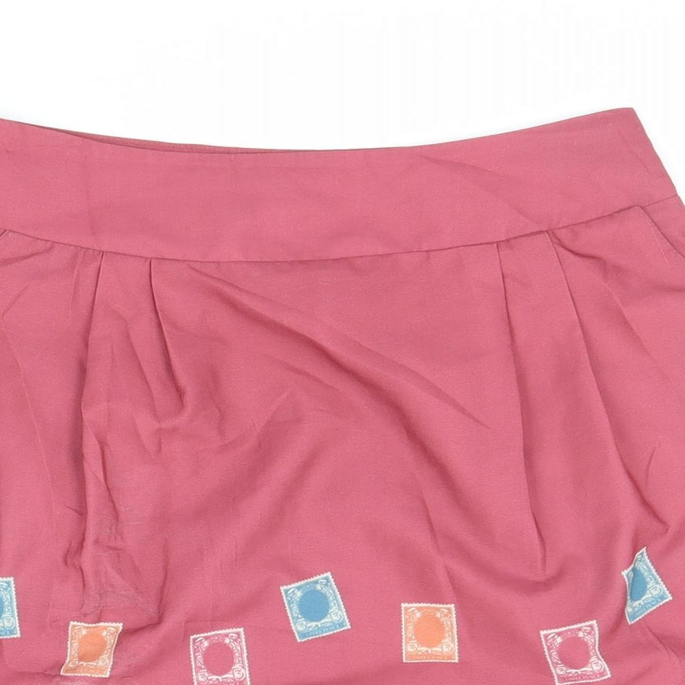 Ness Womens Multicoloured Geometric Polyester Bandage Skirt Size 10 Zip