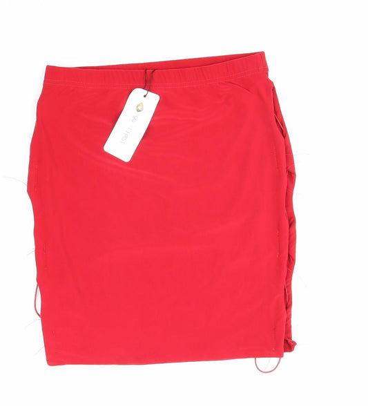 I SAW IT FIRST Womens Red Polyester Bandage Skirt Size 10 Lace Up