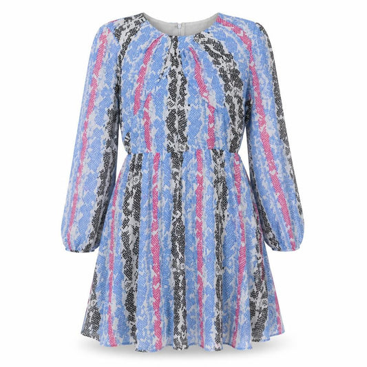 Limited Collection Womens Multicoloured Geometric Polyester Fit & Flare Size 10 Round Neck Zip