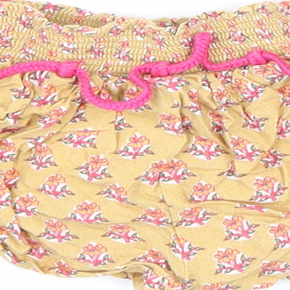 NEXT Girls Multicoloured Geometric Viscose Cropped Trousers Size 3-6 Months Drawstring