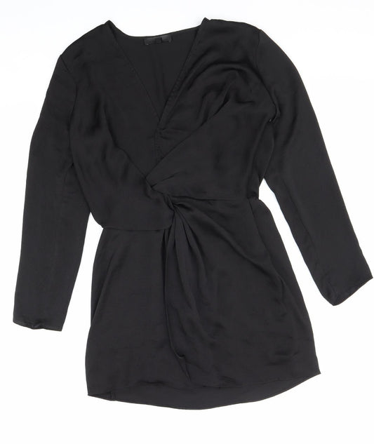 Missguided Womens Black Polyester Mini Size 10 Sweetheart Zip