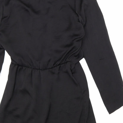 Missguided Womens Black Polyester Mini Size 10 Sweetheart Zip