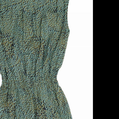 VILA Womens Green Animal Print Polyester Shift Size XS Boat Neck Pullover