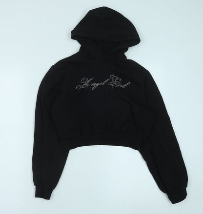 H&M Womens Black Cotton Pullover Hoodie Size XS Pullover - Angel Girl