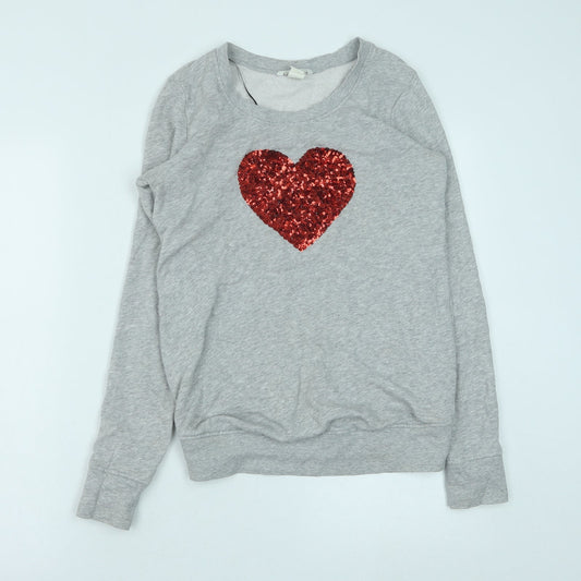 H&M Womens Grey Cotton Pullover Sweatshirt Size S Pullover - Heart