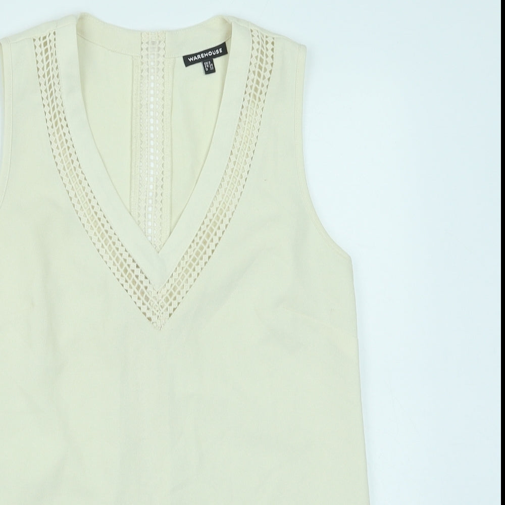 Womens UK Size 6 Warehouse Beige Basic Tank