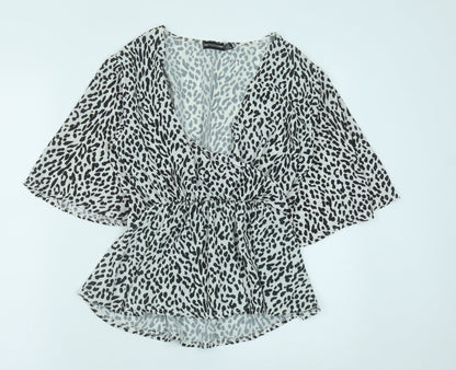 Womens UK Size 12 PRETTYLITTLETHING Black Basic Blouse