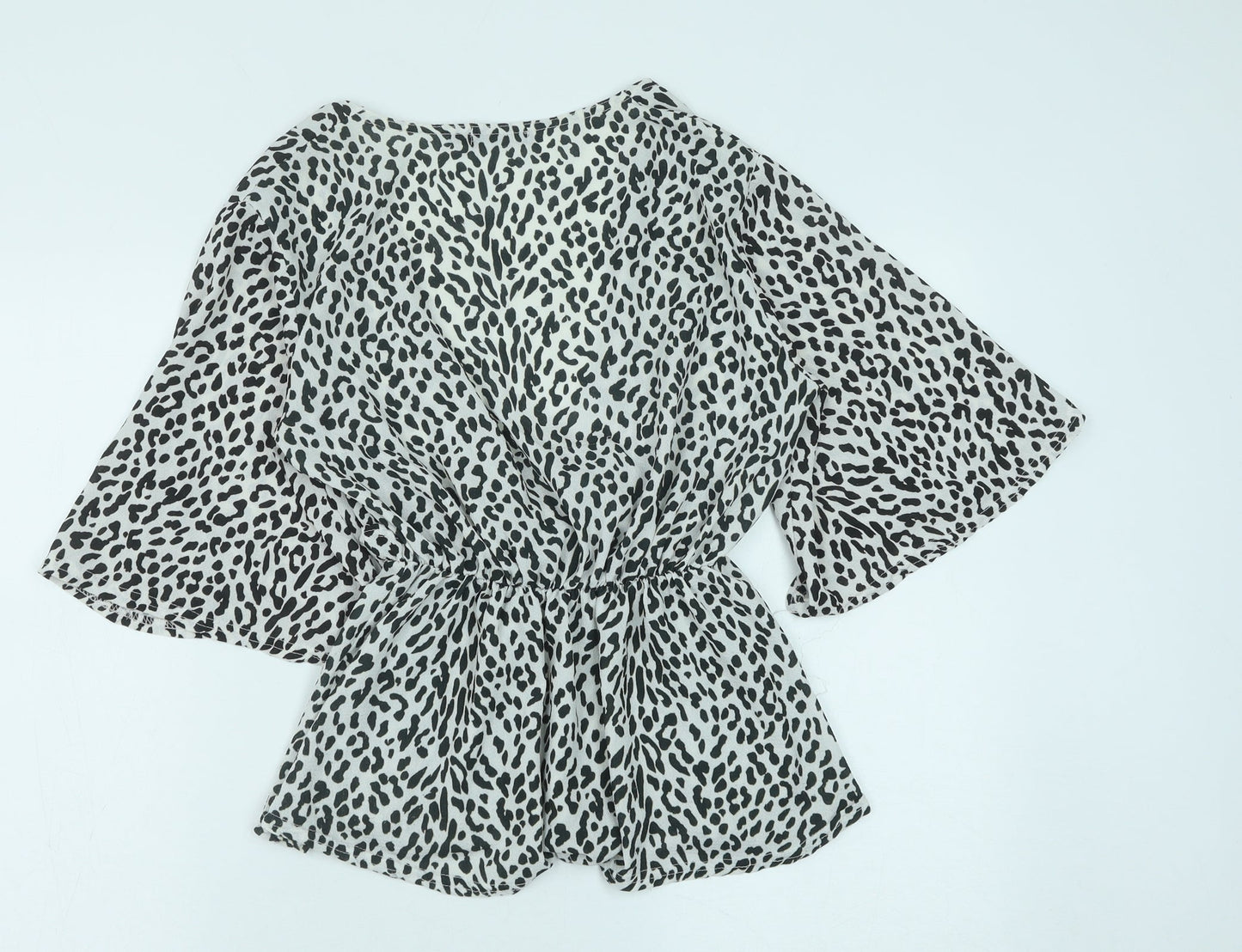 Womens UK Size 12 PRETTYLITTLETHING Black Basic Blouse