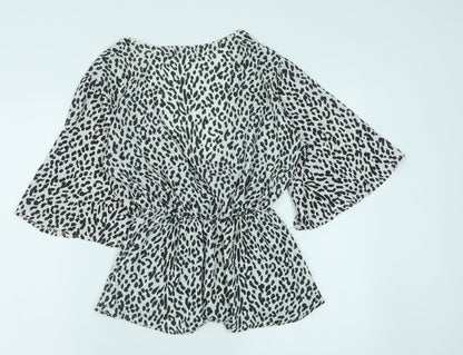 Womens UK Size 12 PRETTYLITTLETHING Black Basic Blouse