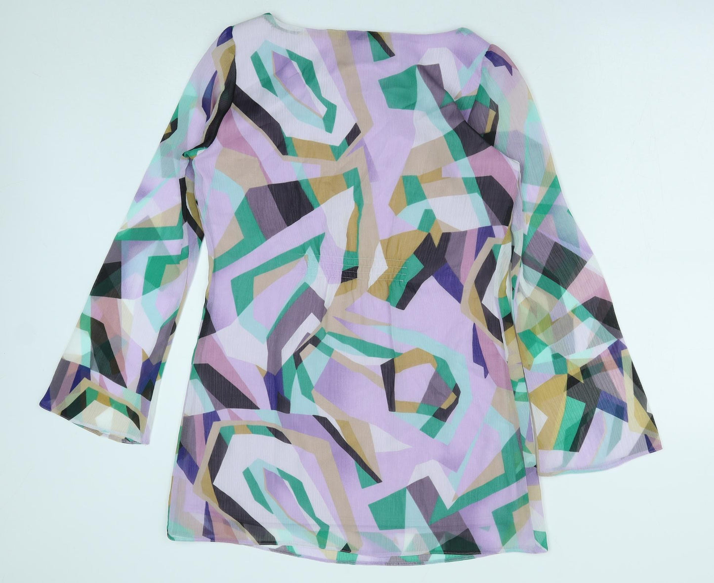 Wallis Womens Purple Geometric Polyester Mini Size S Round Neck Pullover
