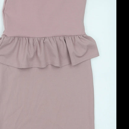New Look Womens Pink Polyester A-Line Size 10 V-Neck Pullover