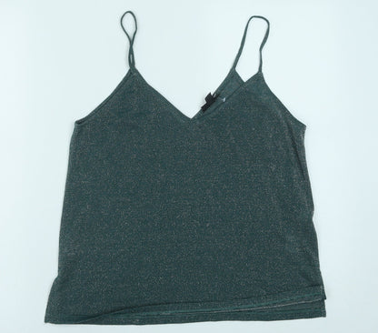 Womens UK Size 10 Topshop Green Camisole Tank