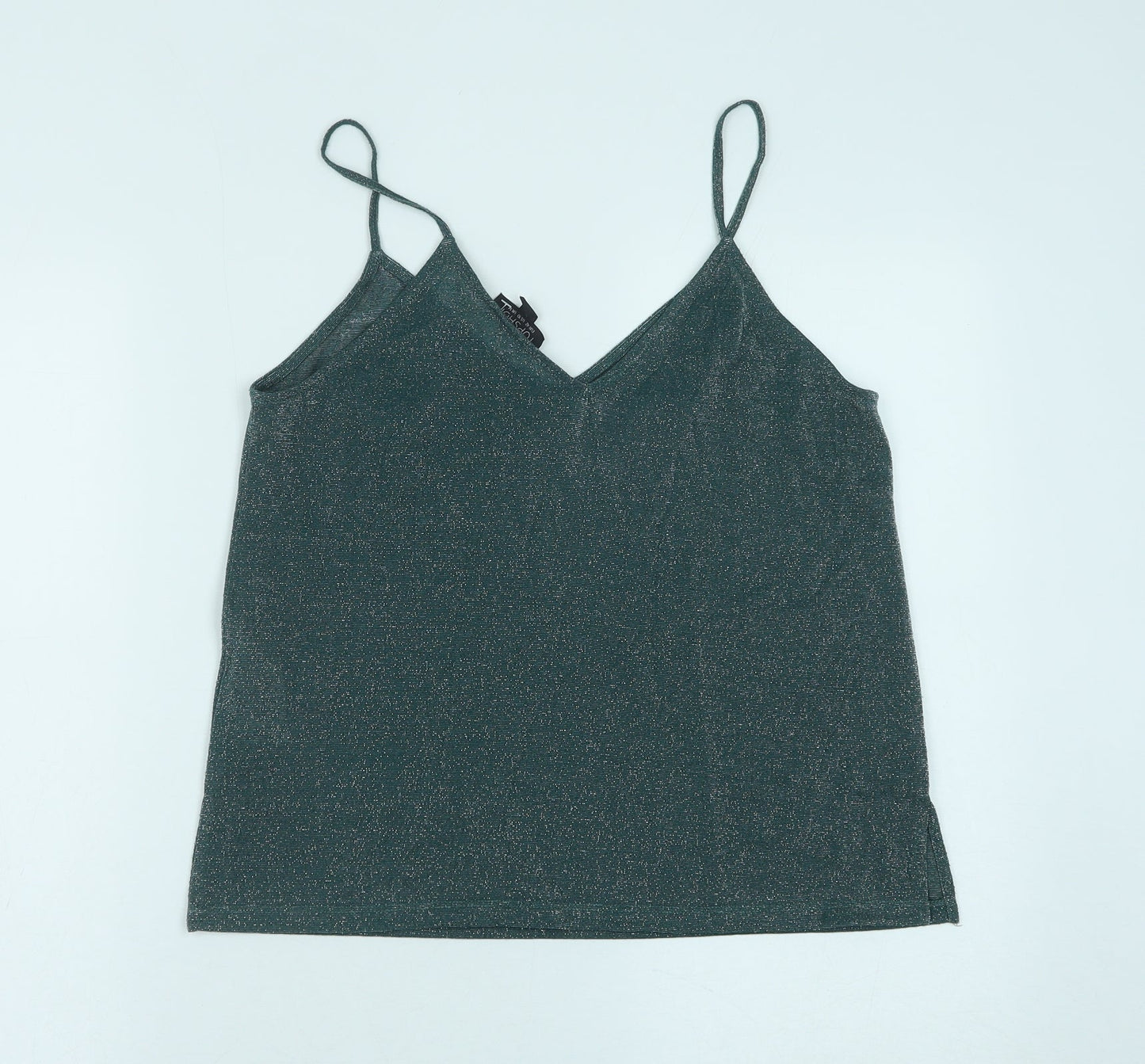 Womens UK Size 10 Topshop Green Camisole Tank