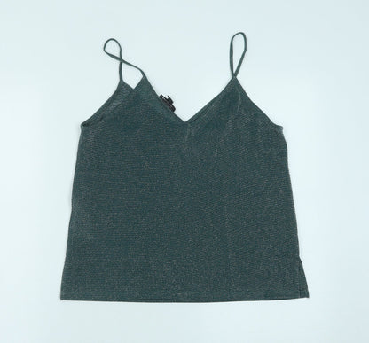 Womens UK Size 10 Topshop Green Camisole Tank