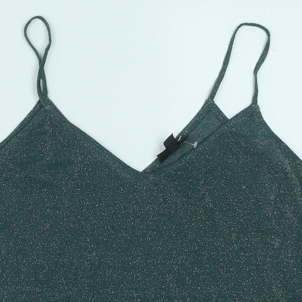 Womens UK Size 10 Topshop Green Camisole Tank